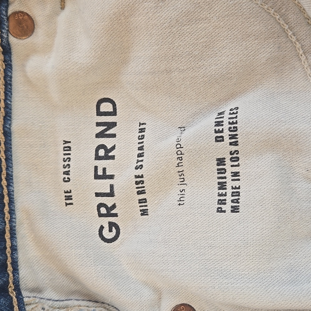 GRLFRND The Cassidy Straight Leg Blue Jeans Size 25 - Picture 8 of 16